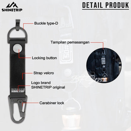 SHINETRIP ST-05 Keychain Snaphook Gantungan Gesper Tactical A521-H01 Multi-Functional Hook Carabiner Outdoor