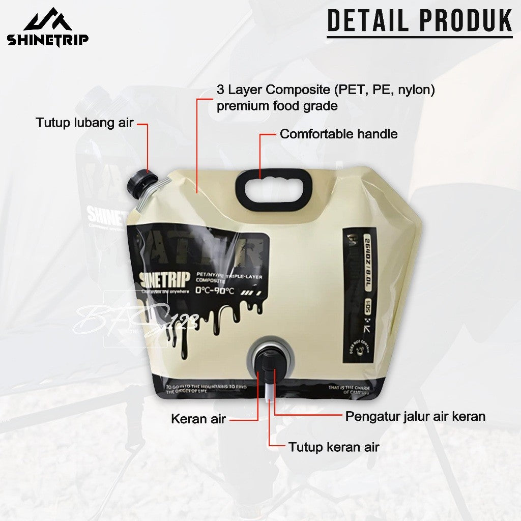 Drinking Water Bag 8 Liter SHINETRIP Kantong Air Minum Lipat Camping Water Jerigen Lipat Portable