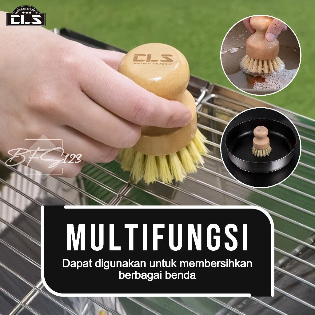 CLS Brush Sikat Pembersih BBQ Material Serat SISAL Kitchen Sikat Dapur Cuci Piring Serbaguna Camping Outdoor