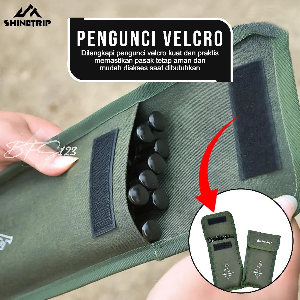 SHINETRIP Pouch Storage Pasak Tenda Camping 20 Cm Oxford Cloth 600D Pouch Outdoor Multifungsi