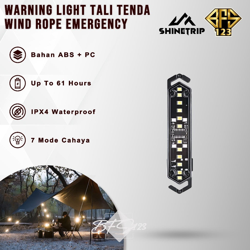 SHINETRIP A514-H00 Lampu Darurat Camping Warning Light Type-C Ipx4 Wind Rope Tactical