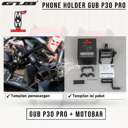 GUB P30 PRO NEW Quick Release Phone Holder HP Dudukan Ponsel Motor Sepeda Aluminium Aloy