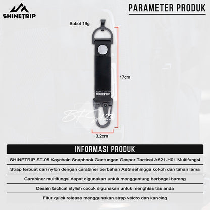 SHINETRIP ST-05 Keychain Snaphook Gantungan Gesper Tactical A521-H01 Multi-Functional Hook Carabiner Outdoor