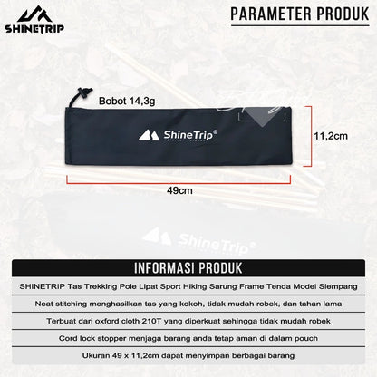 SHINETRIP Tas Trekking Pole Lipat Sport Running Hiking Sarung Frame Tenda Oxford Cloth 210T Camping Outdoor