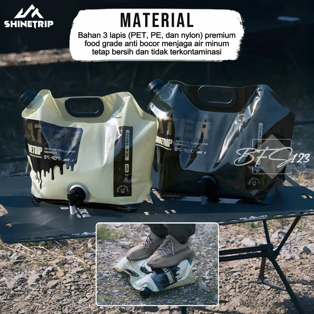 Drinking Water Bag 8 Liter SHINETRIP Kantong Air Minum Lipat Camping Water Jerigen Lipat Portable