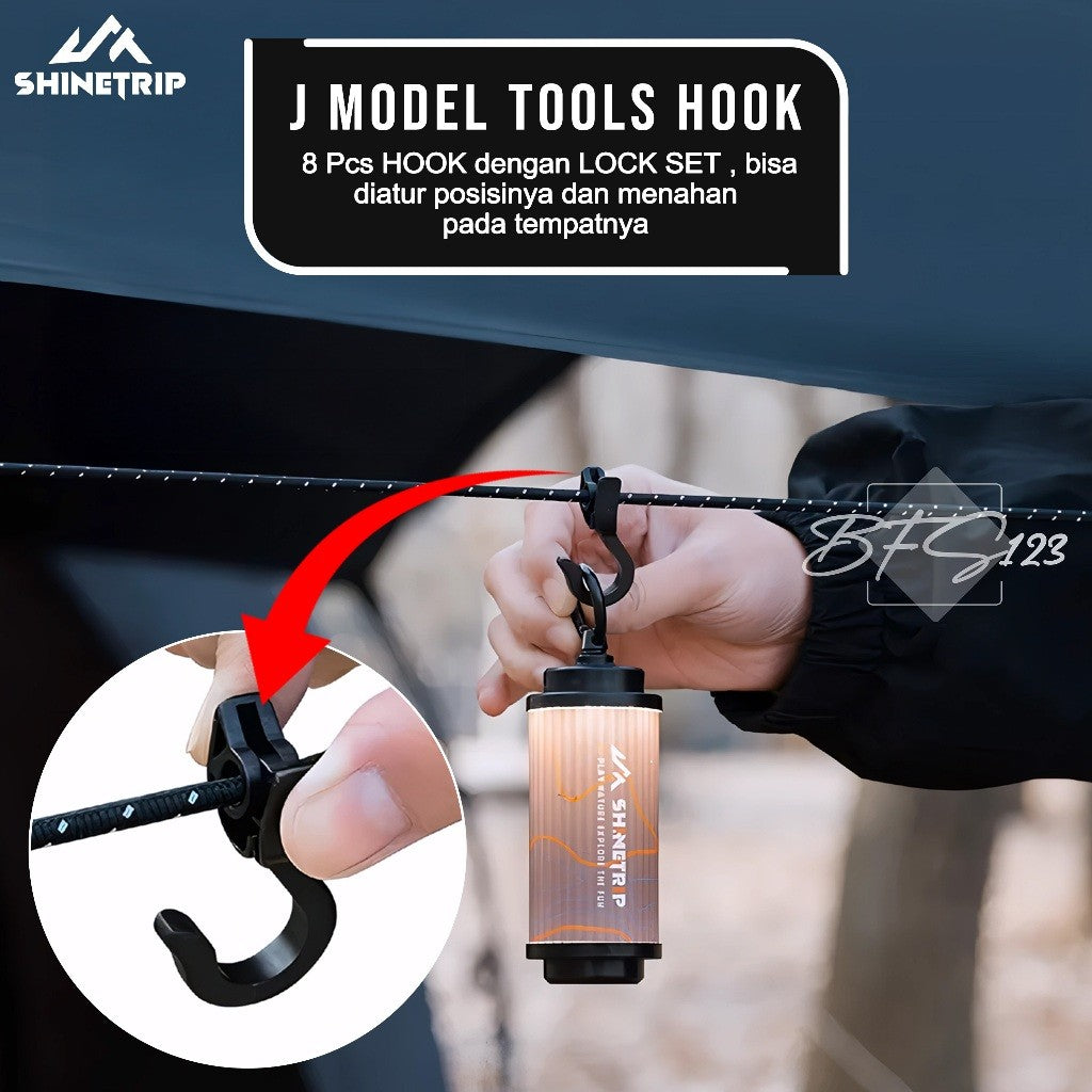 SHINETRIP Awning Hanging Rope Camping Tools 4.3M HOOK Carabiner Tali Gantung Peralatan Camping ST-Tarp A349 Outdoor