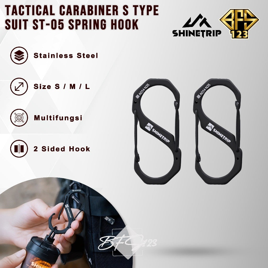 SHINETRIP Carabiner Tactical Aluminum Buckle-S Suit ST-05 Gantungan Barang Spring Hook Camping Outdoor