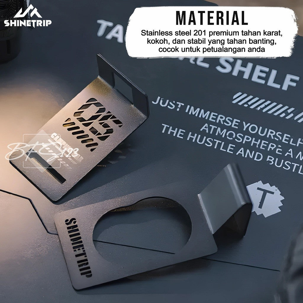 SHINETRIP Bracket Hanging Kaleng Canister Hicook Clamp Dudukan Kaleng Meja Anti Slip Camping Outdoor