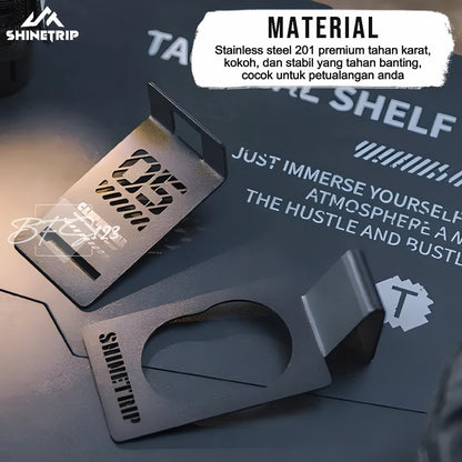 SHINETRIP Bracket Hanging Kaleng Canister Hicook Clamp Dudukan Kaleng Meja Anti Slip Camping Outdoor