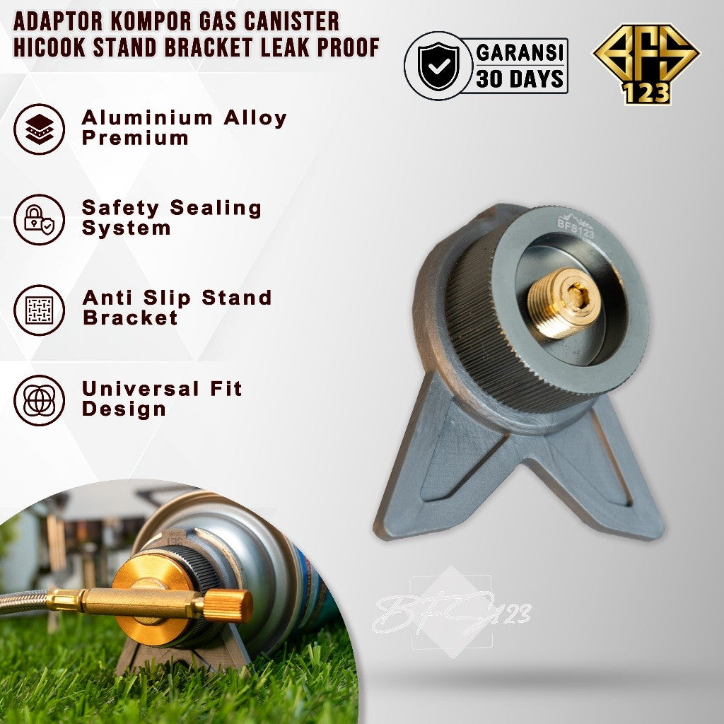 BFS123 Adaptor Konverter Gas Canister ke Gas Hicook Stand kaki Bracket Nozzle Kompor Alumunium Alloy