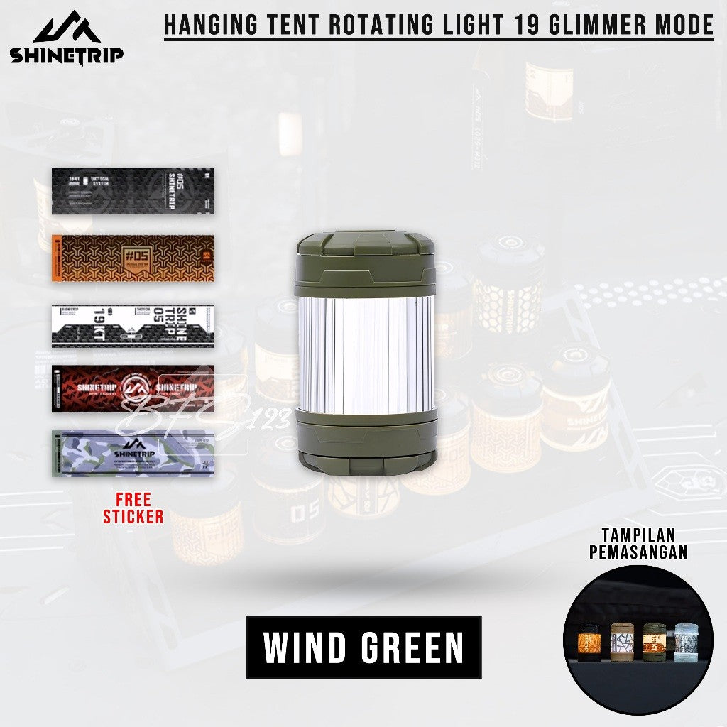 SHINETRIP 05 Series Lampu Hanging Tent Rotating 19 Glimmer Mode Lampu Kemah Gantung Type-C 1000 mAh Camping Outdoor