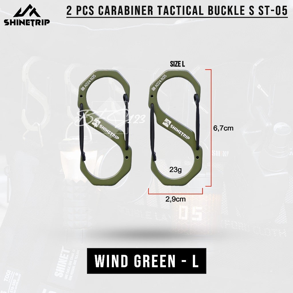 SHINETRIP Carabiner Tactical Aluminum Buckle-S Suit ST-05 Gantungan Barang Spring Hook Camping Outdoor