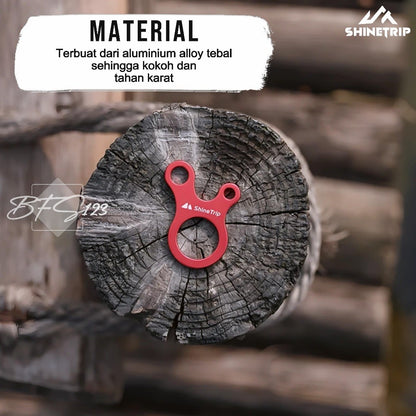 SHINETRIP Rope Stopper 3 Hole Aluminium Alloy Buckle Tali Prusik Pengencang Tali Tenda Flysheet Camping