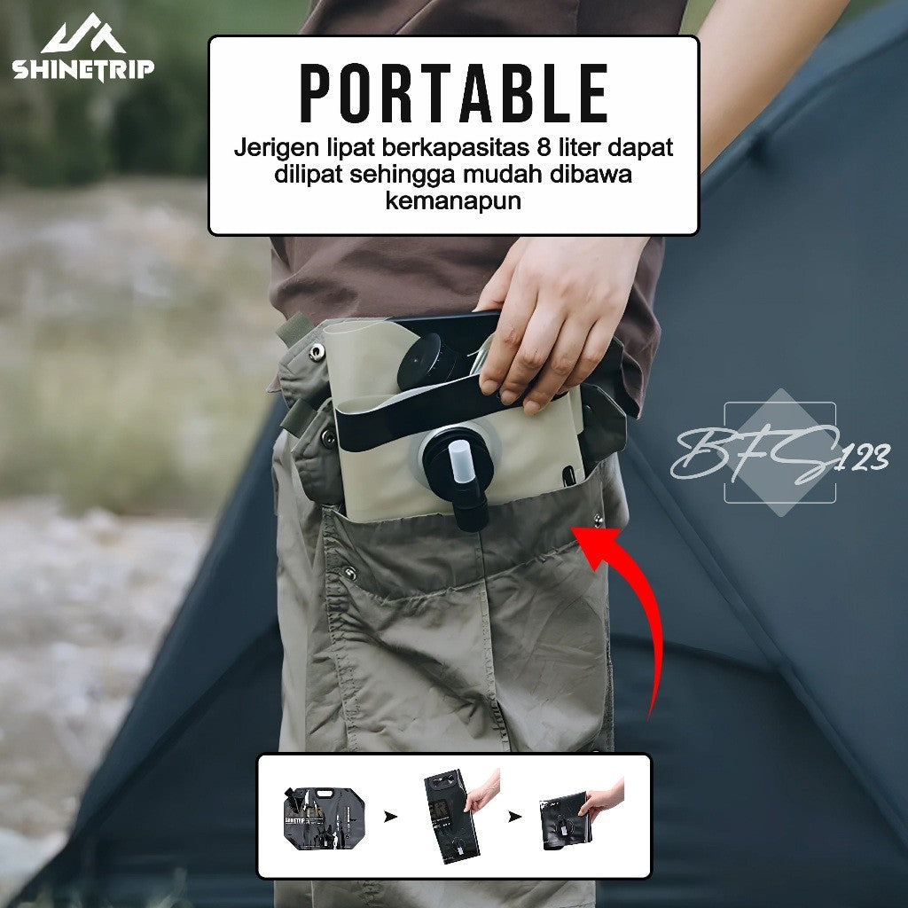 Drinking Water Bag 8 Liter SHINETRIP Kantong Air Minum Lipat Camping Water Jerigen Lipat Portable