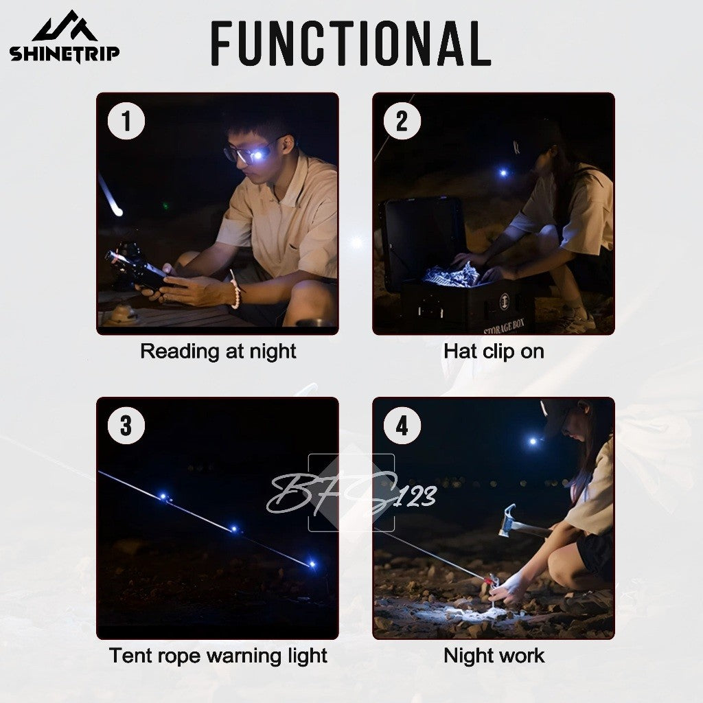 SHINETRIP LED Sign Light Lampu Clip Penerangan Flashlight Outdoor Camping Hiking Mendaki