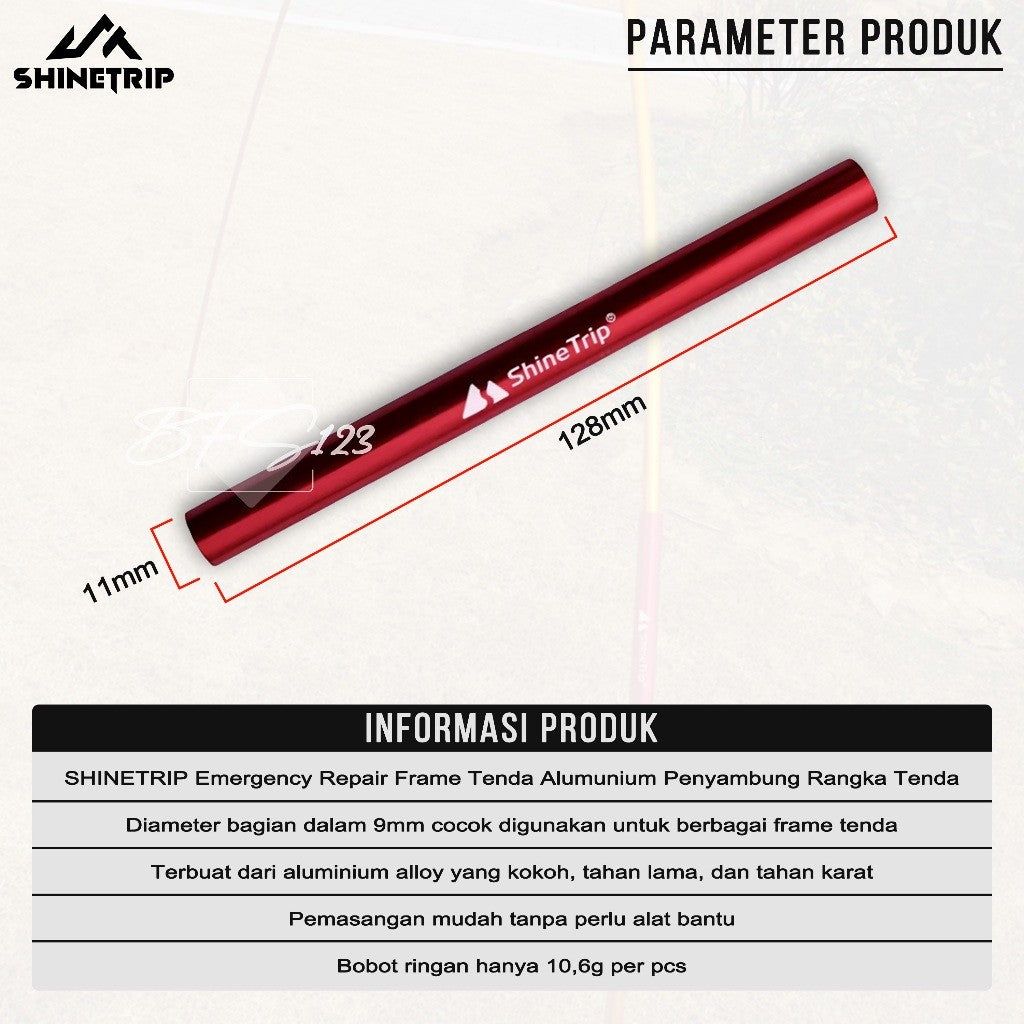 SHINETRIP Emergency Repair Frame Tenda Alumunium Penyambung Rangka Tenda Camping Hiking