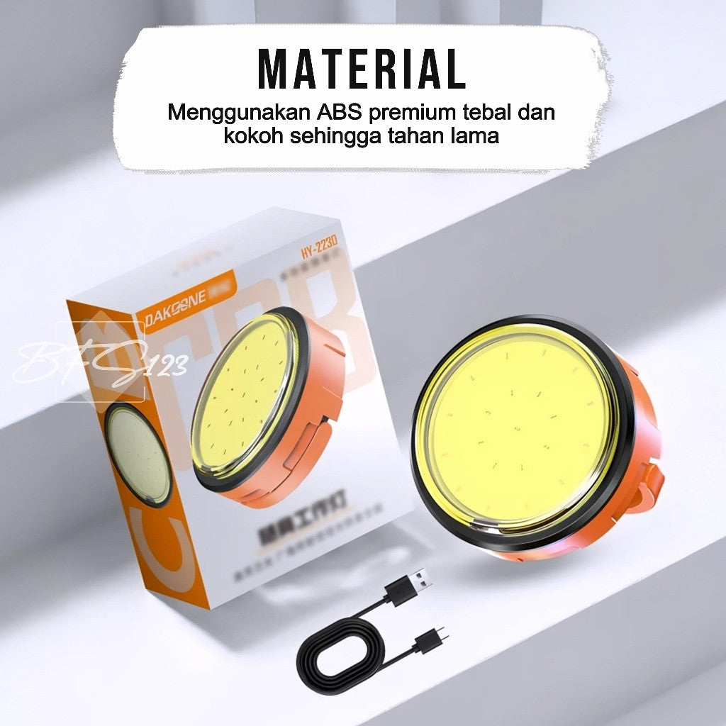 Lampu Tenda LED 36W Wushang USB Lampu Gantung Emergency Worklight COB Hook Carabiner Magnet Waterproof