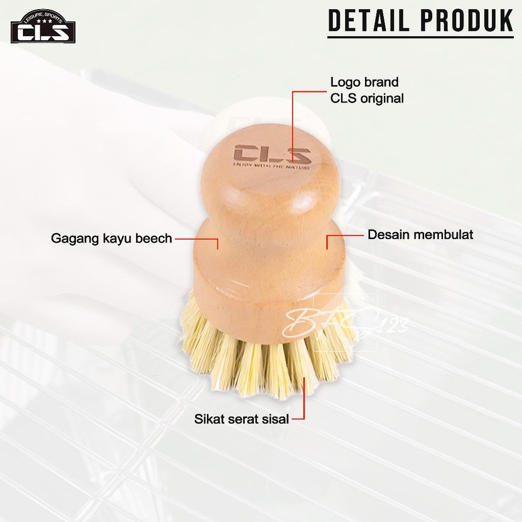 CLS Brush Sikat Pembersih BBQ Material Serat SISAL Kitchen Sikat Dapur Cuci Piring Serbaguna Camping Outdoor