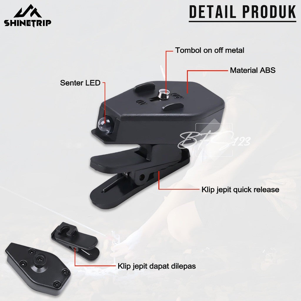 SHINETRIP LED Sign Light Lampu Clip Penerangan Flashlight Outdoor Camping Hiking Mendaki