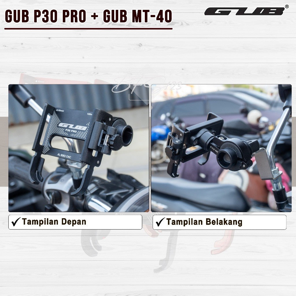 Paket GUB P30 / GUB P30 PRO Holder Handphone + Bracket Spion GUB MT-40