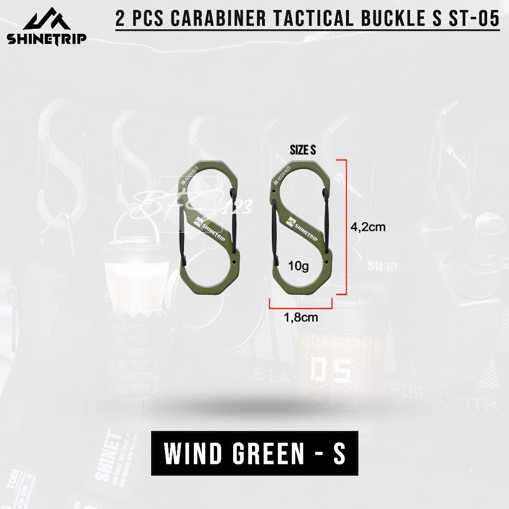 SHINETRIP Carabiner Tactical Aluminum Buckle-S Suit ST-05 Gantungan Barang Spring Hook Camping Outdoor