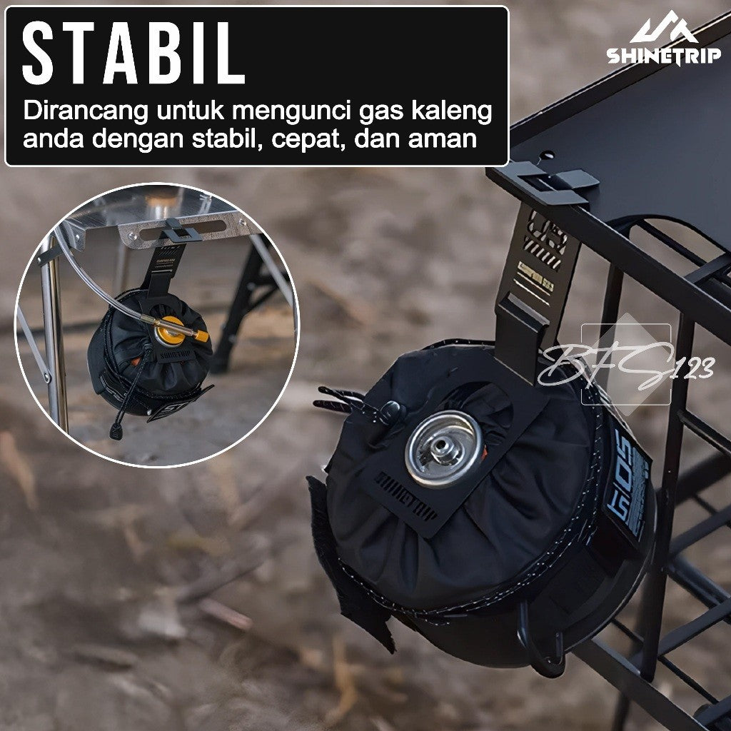 SHINETRIP Bracket Hanging Kaleng Canister Hicook Clamp Dudukan Kaleng Meja Anti Slip Camping Outdoor