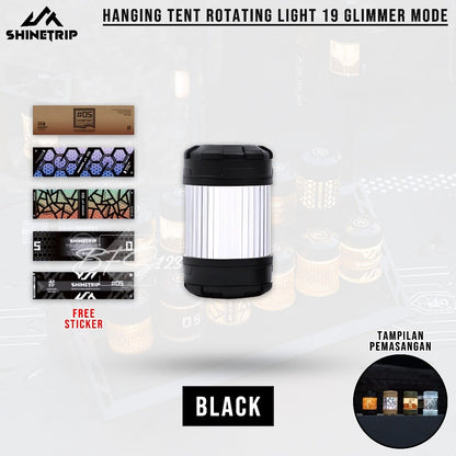 SHINETRIP 05 Series Lampu Hanging Tent Rotating 19 Glimmer Mode Lampu Kemah Gantung Type-C 1000 mAh Camping Outdoor