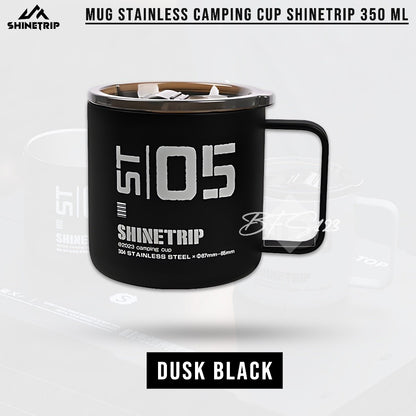 SHINETRIP Mug Gelas Camping Tactical Cup Stainless Steel 350 ml 05 Series Gelas Oudoor Plus Tutup