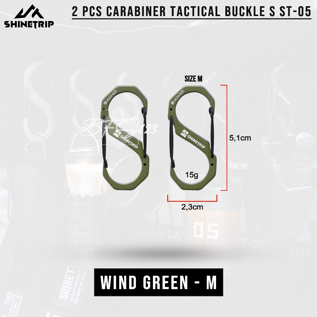 SHINETRIP Carabiner Tactical Aluminum Buckle-S Suit ST-05 Gantungan Barang Spring Hook Camping Outdoor