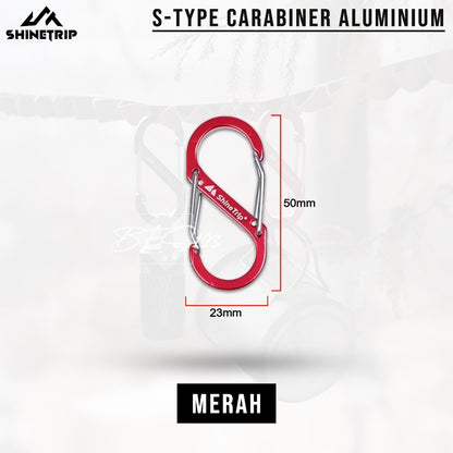 SHINETRIP Carabiner S Type Shape Aluminum Aksesoris Carabiner Multifungsi Camping Hiking Outdoor