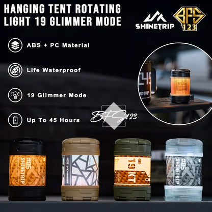 SHINETRIP 05 Series Lampu Hanging Tent Rotating 19 Glimmer Mode Lampu Kemah Gantung Type-C 1000 mAh Camping Outdoor