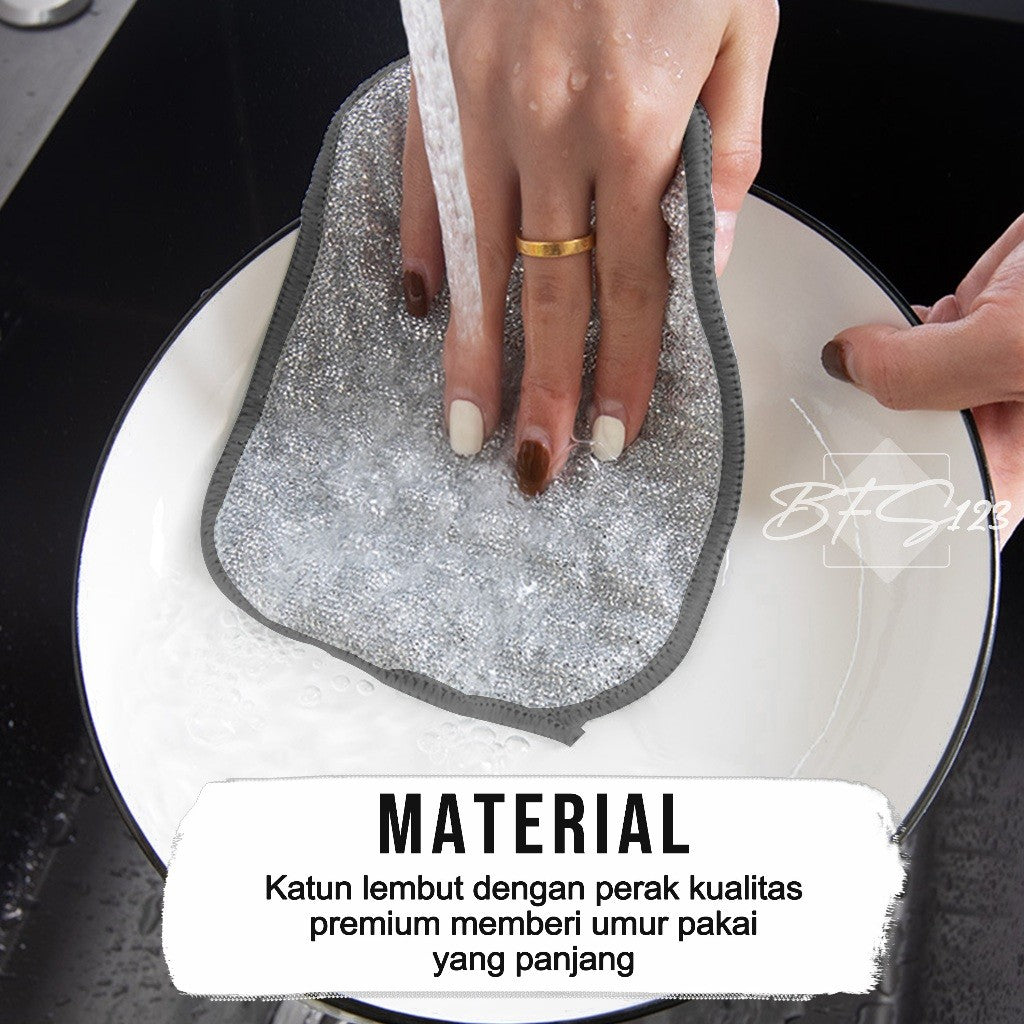 2 In 1 Sabut Kawat Cuci Piring Alas Panas Fry Pan Panci 16x12 cm Pembersih Peralatan Dapur Anti Karat
