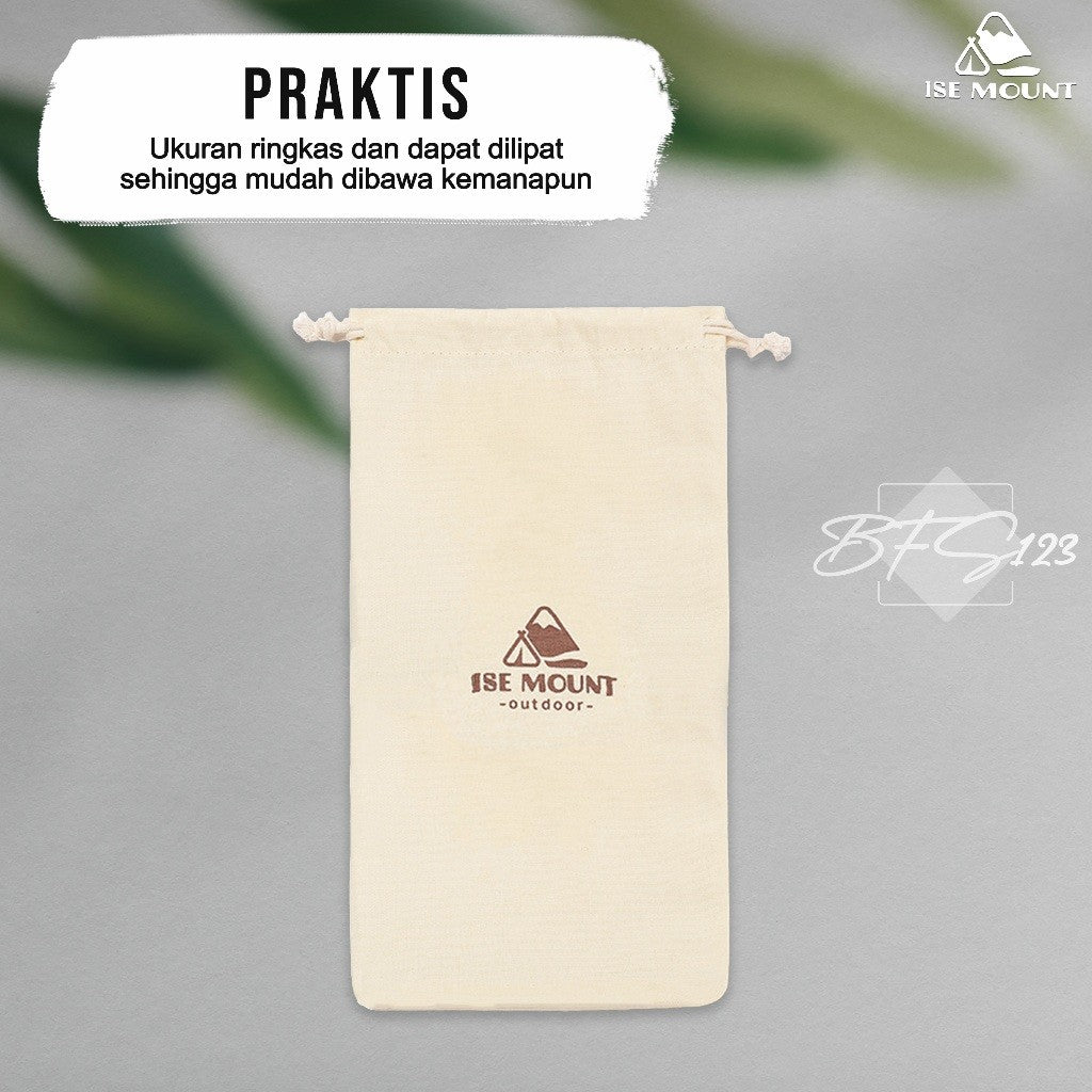 Ise Mount Pouch Penyimpanan Kantong Serut Peralatan Camping 26x13,8 Cm Outdoor