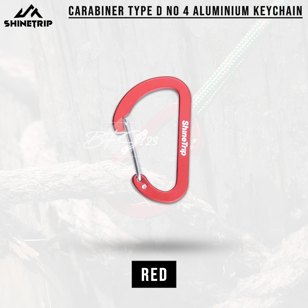SHINETRIP Carabiner D-Type No 4 Aluminum Keychain Access Gantungan Kunci Camping Hiking Outdoor