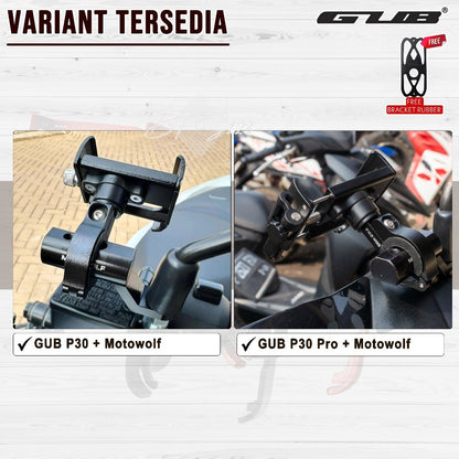 Paket GUB P30 / GUB P30 PRO Phone Holder + Bracket Spion MOTOWOLF ORIGINAL