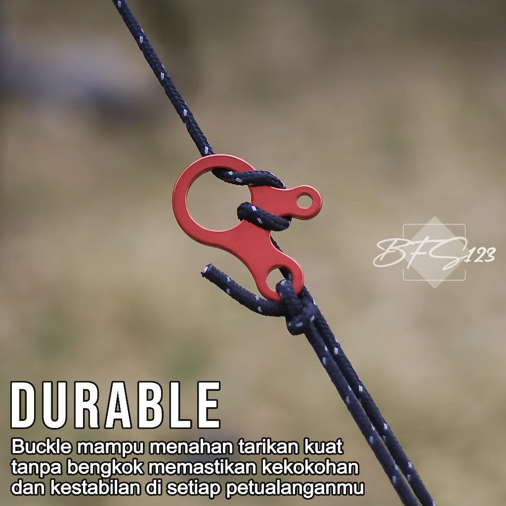 Rope Stopper 3 Hole Aluminium Alloy Polos Rope Buckle Pengencang Tali Flysheet Camping