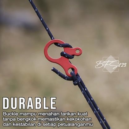 Rope Stopper 3 Hole Aluminium Alloy Polos Rope Buckle Pengencang Tali Flysheet Camping