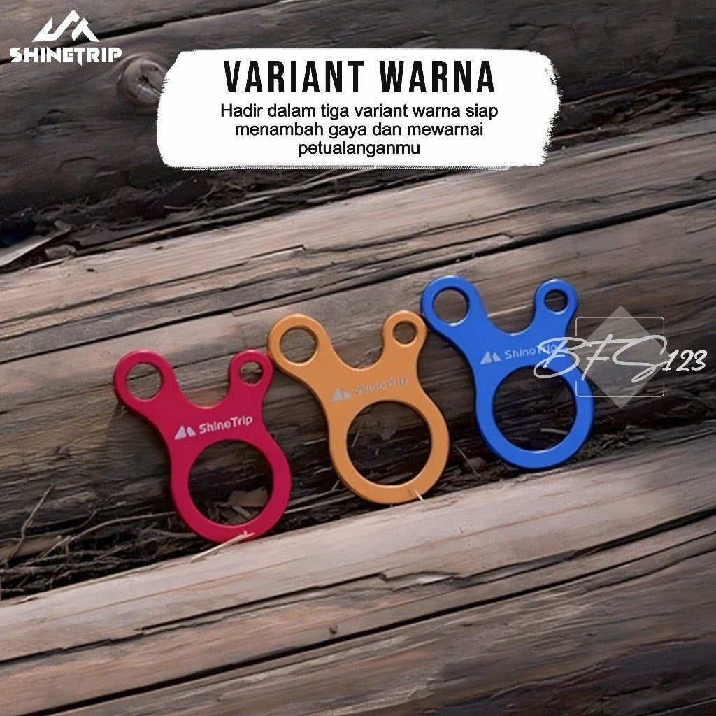 SHINETRIP Rope Stopper 3 Hole Aluminium Alloy Buckle Tali Prusik Pengencang Tali Tenda Flysheet Camping