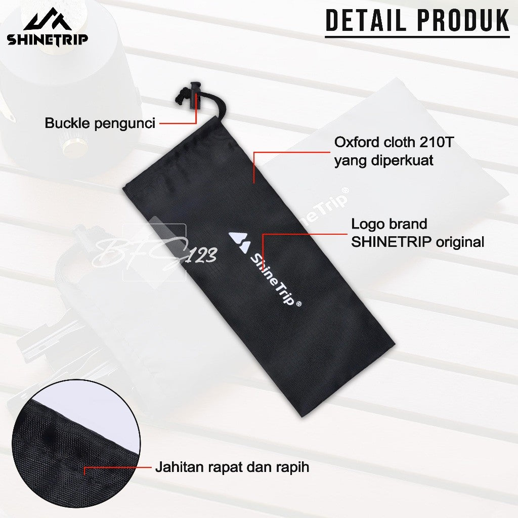 SHINETRIP Pouch Kantong Serut 28x12 Cm Camping Hiking Sarung Pasak Tenda Multifungsi Outdoor