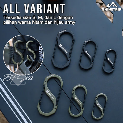 SHINETRIP Carabiner Tactical Aluminum Buckle-S Suit ST-05 Gantungan Barang Spring Hook Camping Outdoor