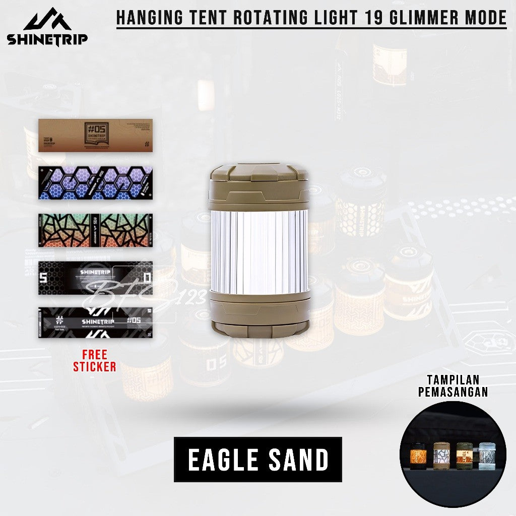 SHINETRIP 05 Series Lampu Hanging Tent Rotating 19 Glimmer Mode Lampu Kemah Gantung Type-C 1000 mAh Camping Outdoor