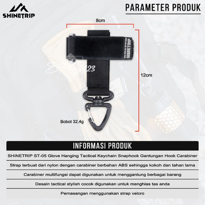 SHINETRIP ST-05 Glove Hanging Tactical Keychain Snaphook Gantungan Hook Carabiner Multi-Functional Series A521-H04