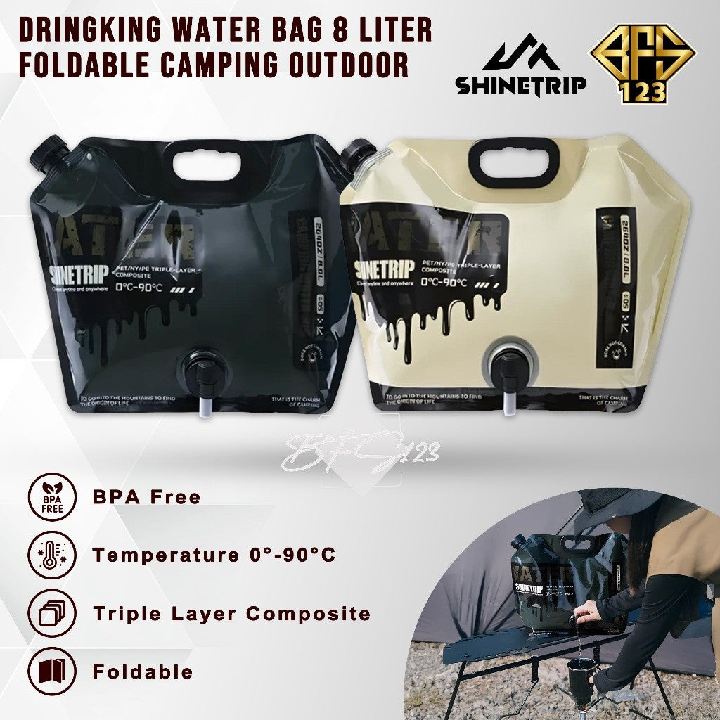 Drinking Water Bag 8 Liter SHINETRIP Kantong Air Minum Lipat Camping Water Jerigen Lipat Portable