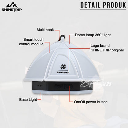 SHINETRIP Lampu LED Camping Lantern Gantung Retro Model Kubah Series Tent Pat Light Type-C IPX4 2000mAh