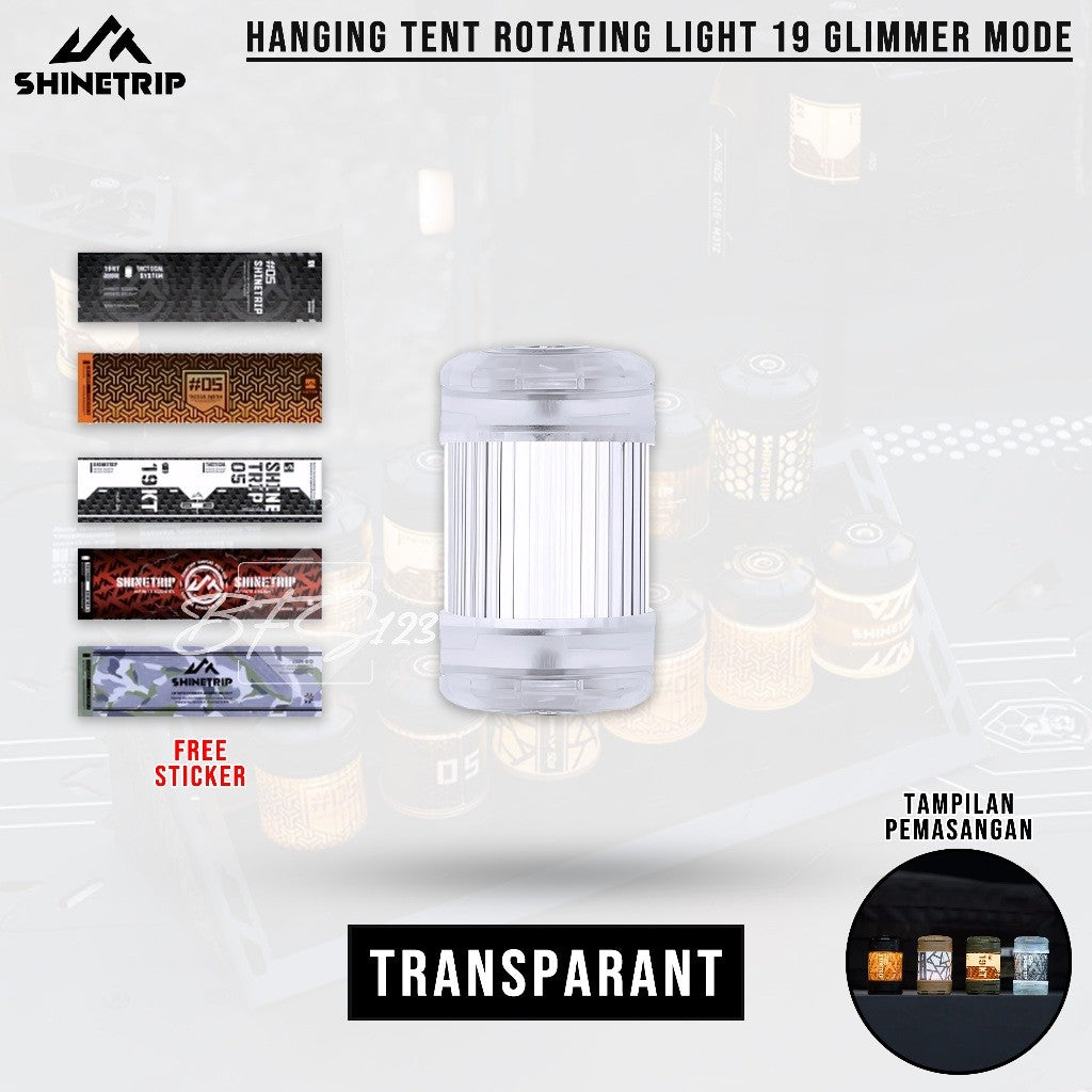 SHINETRIP 05 Series Lampu Hanging Tent Rotating 19 Glimmer Mode Lampu Kemah Gantung Type-C 1000 mAh Camping Outdoor