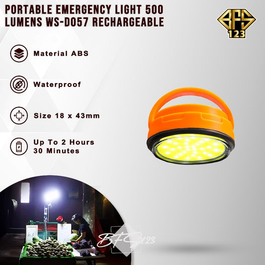 Lampu Tenda LED 36W Wushang USB Lampu Gantung Emergency Worklight COB Hook Carabiner Magnet Waterproof