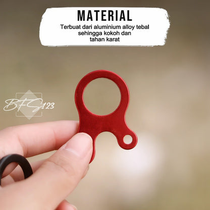 Rope Stopper 3 Hole Aluminium Alloy Polos Rope Buckle Pengencang Tali Flysheet Camping