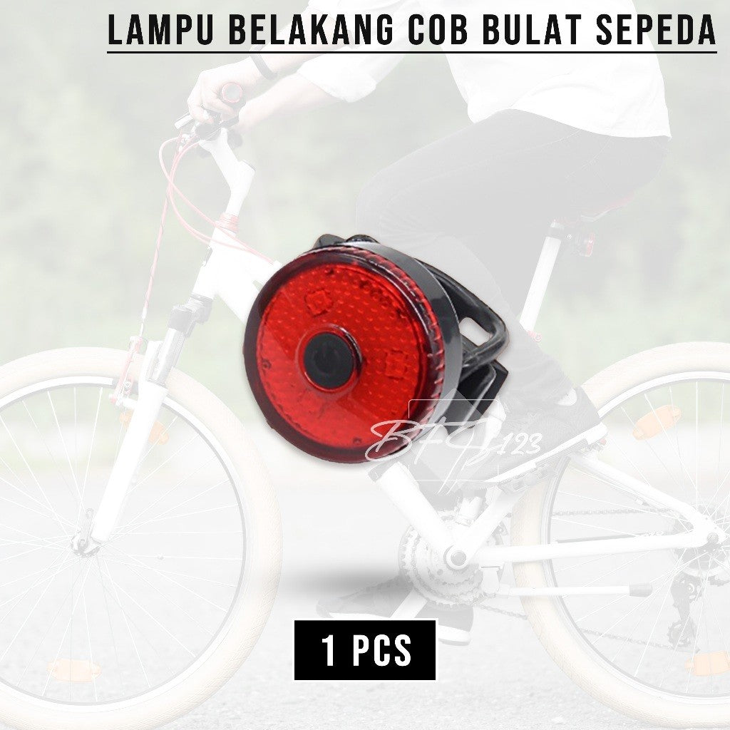 Lampu Belakang COB Bulat Sepeda Baterai Recharge USB-C