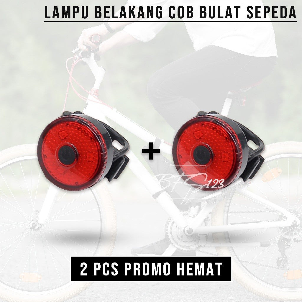 Lampu Belakang COB Bulat Sepeda Baterai Recharge USB-C