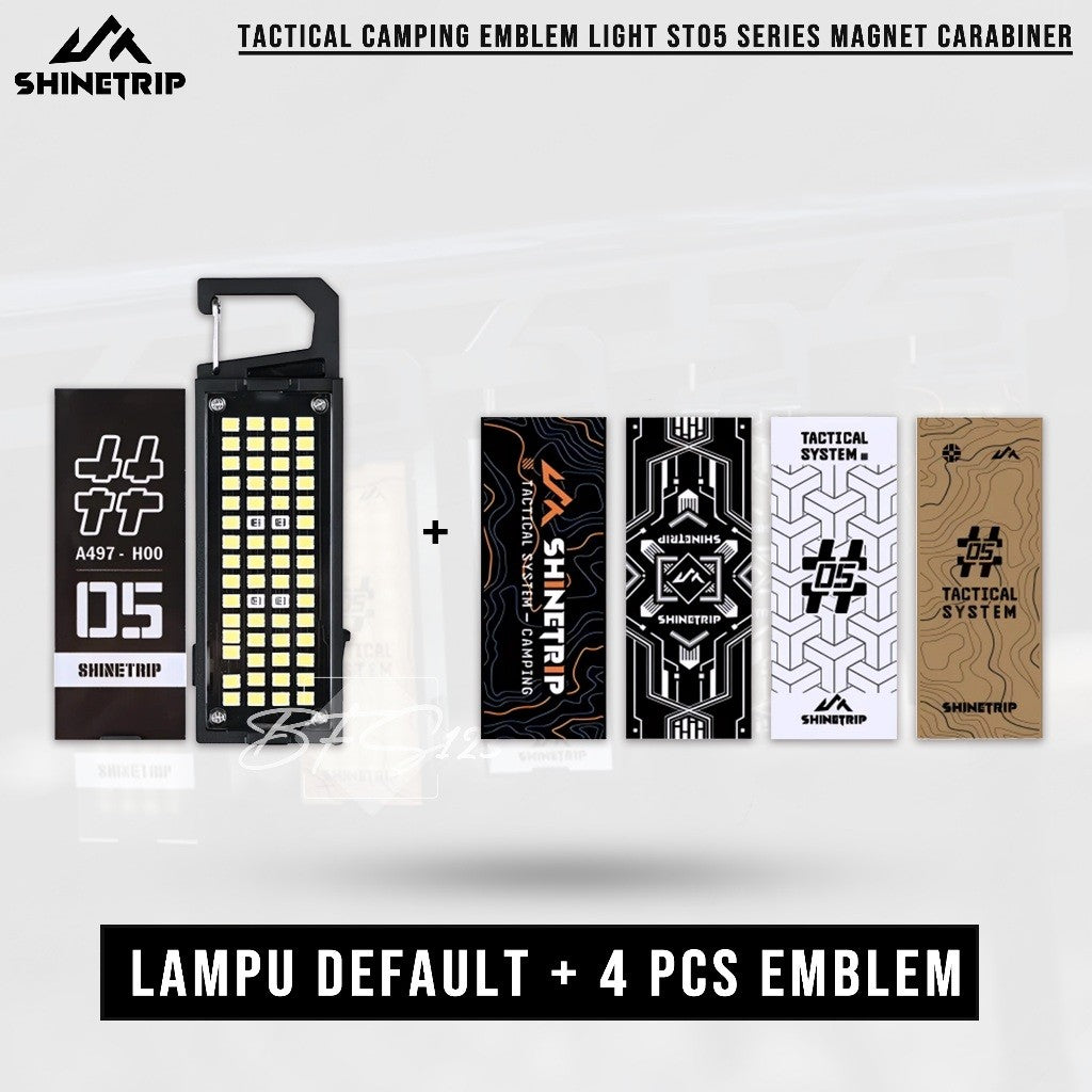 SHINETRIP ST-05 Series Lampu Gesper Tactical Kotak Lampu Camping Tactical Emblem Light Outdoor